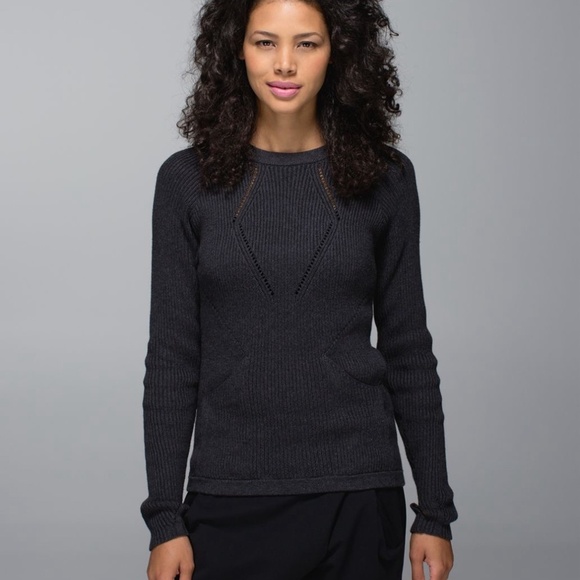 Lululemon The Sweater The Better Heathered Black 45663 - Picture 1 of 8